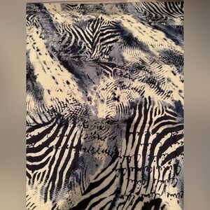Authentic Celine Cotton Scarf – 57cm Square | Like New Abstract Zebra Navy White